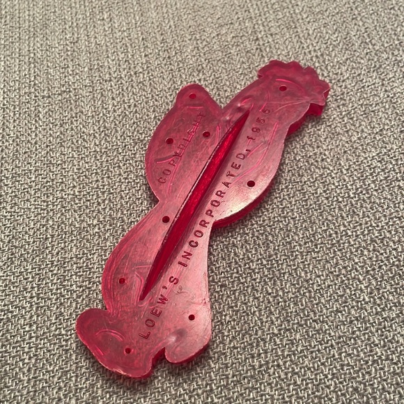Vintage Loew’s Incorporated 1956 Red Transparent Plastic ROOSTER Cookie Cutter - Picture 6 of 9
